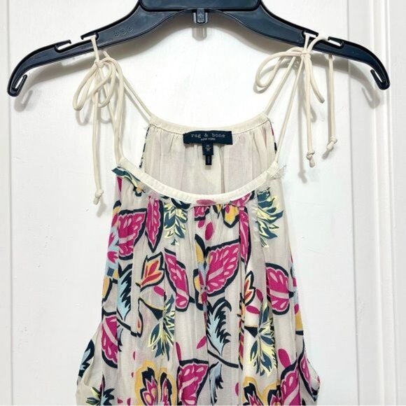 New RAG & BONE  Bailey Self-Tie Floral Minidress in Floral Print Size M - Picture 7 of 11